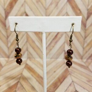 Brown Faux Pearl Earrings